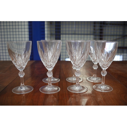 46 - Collection of Crystal Glassware: Ornate Wine Goblets and Etched Tumblers, Richard Brierly   This dis... 