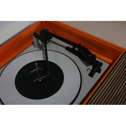 54 - Fidelity Record Player HF43 - Working, Orange, Cream, Wood Effect, Late 60's Pop  This is a Fidelity... 