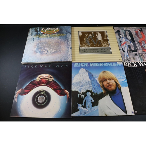 56 - Collection of 9 Rick Wakeman Vinyl Records: CDS4022, AMLH 64361, AMLX 68508, AMLK 64660, AMLK 64583,... 