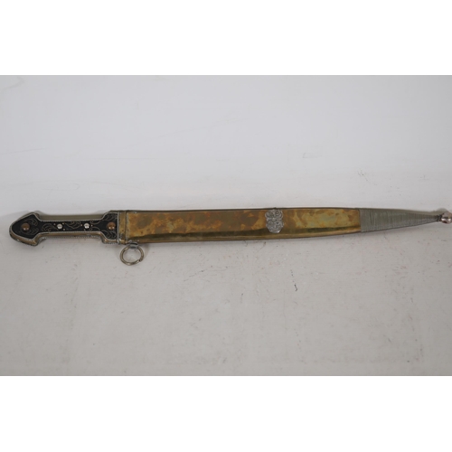 854 - Circassian Kindjal Dagger with Ornate Handle and Decorated Scabbard, 22 Inches - Reproduction  This ... 