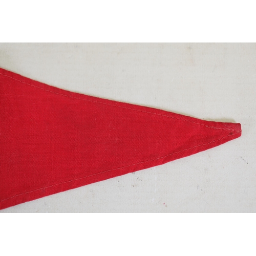 858 - Third Reich NSDAP Pennant with Swastika Symbol and Brass Mounting Rings  This item is a red Third Re... 