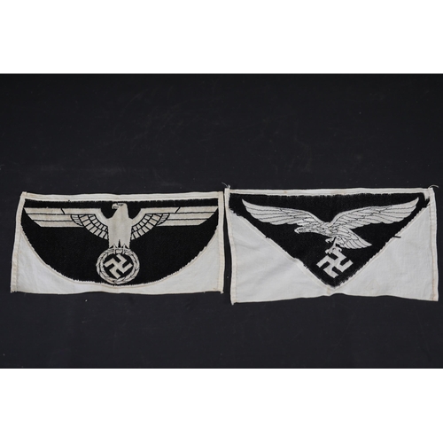 859 - **Nazi Germany Embroidered Uniform Insignias Featuring Eagles and Swastikas**  This collection inclu... 