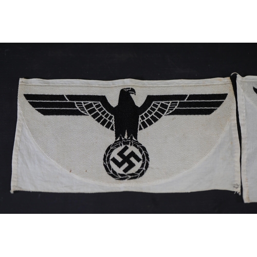 859 - **Nazi Germany Embroidered Uniform Insignias Featuring Eagles and Swastikas**  This collection inclu... 