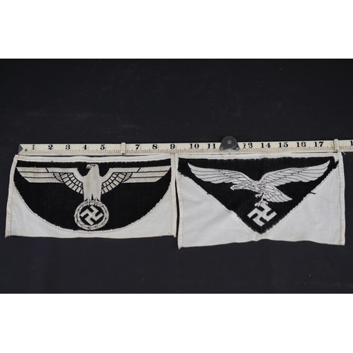 859 - **Nazi Germany Embroidered Uniform Insignias Featuring Eagles and Swastikas**  This collection inclu... 