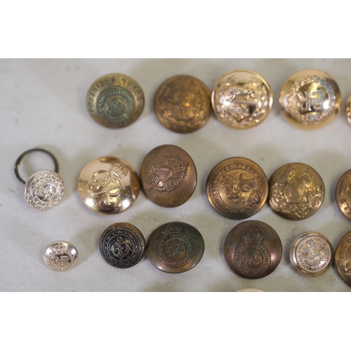 **Collection of 35 Assorted Military Buttons Featuring Various ...
