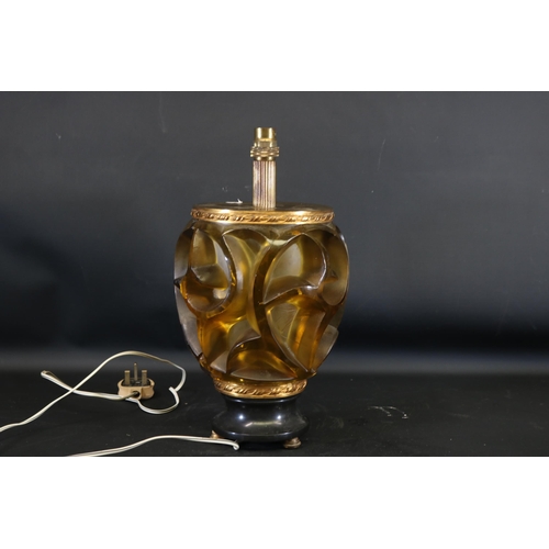 23 - Early 20th-Century Tourbillons René Jules Lalique Amber Glass Vase (c1926)

This unique table lamp f... 