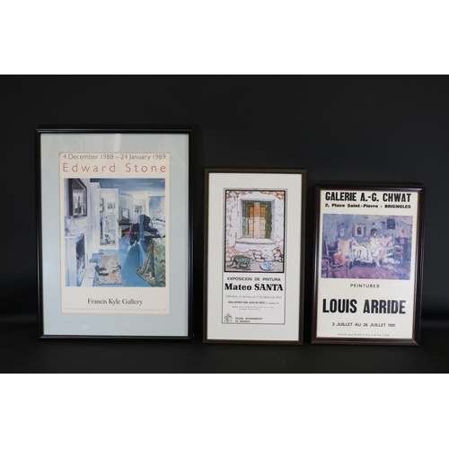 31 - Collection of Three Framed French Posters: Edward Stone, Mateo Santa, and Louis Arride

This collect... 