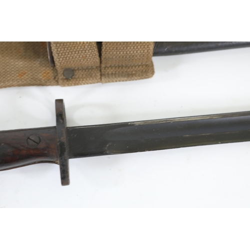 24 - Australian Lithgow Pattern 1907 Bayonet with Scabbard and Canvas FrogAustralian-made Lithgow Pattern... 