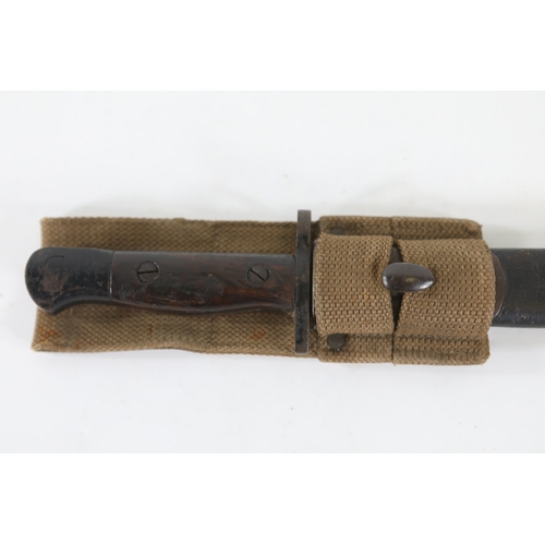 24 - Australian Lithgow Pattern 1907 Bayonet with Scabbard and Canvas FrogAustralian-made Lithgow Pattern... 