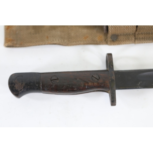 24 - Australian Lithgow Pattern 1907 Bayonet with Scabbard and Canvas FrogAustralian-made Lithgow Pattern... 