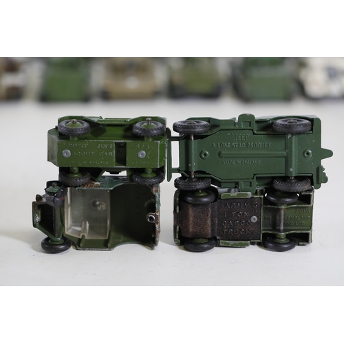 770 - Extensive Collection of Vintage Military Vehicles from Matchbox, Dinky, Britains, Lesley, Meccano, C... 