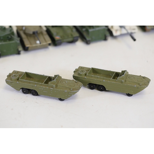 770 - Extensive Collection of Vintage Military Vehicles from Matchbox, Dinky, Britains, Lesley, Meccano, C... 
