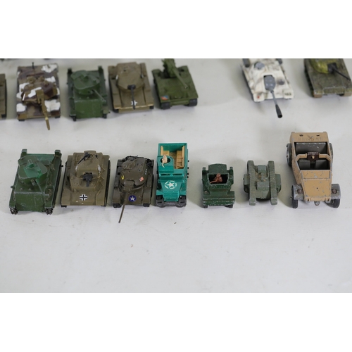 770 - Extensive Collection of Vintage Military Vehicles from Matchbox, Dinky, Britains, Lesley, Meccano, C... 