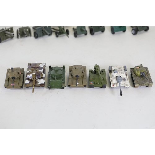 770 - Extensive Collection of Vintage Military Vehicles from Matchbox, Dinky, Britains, Lesley, Meccano, C... 