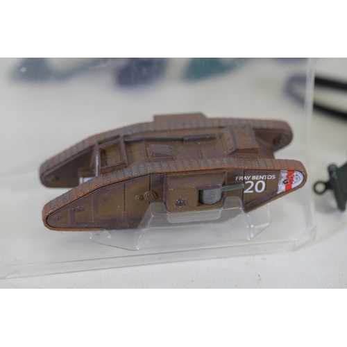 770 - Extensive Collection of Vintage Military Vehicles from Matchbox, Dinky, Britains, Lesley, Meccano, C... 