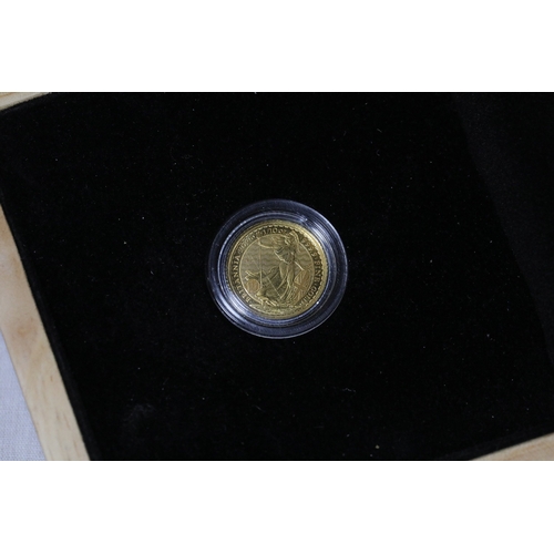 1162 - 2025 Gold Britannia 1/10 oz by The Royal Mint in presentation boxA 2025 Gold Britannia 1/10 ounce co... 