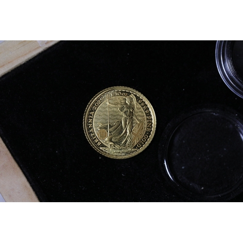 1162 - 2025 Gold Britannia 1/10 oz by The Royal Mint in presentation boxA 2025 Gold Britannia 1/10 ounce co... 