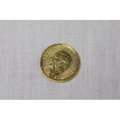 1162 - 2025 Gold Britannia 1/10 oz by The Royal Mint in presentation boxA 2025 Gold Britannia 1/10 ounce co... 