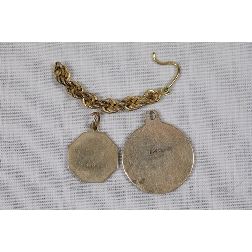 1293 - Saint Christopher Medals, Rope Chain, Bangle and Band RingMid 20th century gold devotional jewellery... 