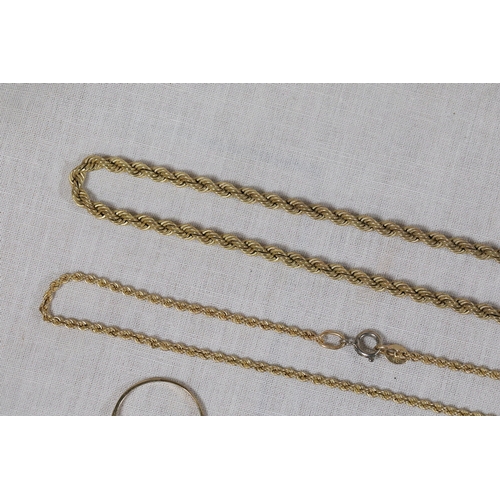 1298 - Collection of Gold Chains, Rings and Pendants, 13g all 9ctA mixed group of yellow gold jewellery com... 