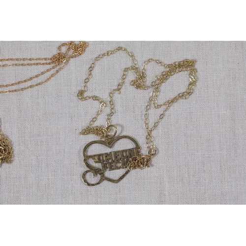 1298 - Collection of Gold Chains, Rings and Pendants, 13g all 9ctA mixed group of yellow gold jewellery com... 