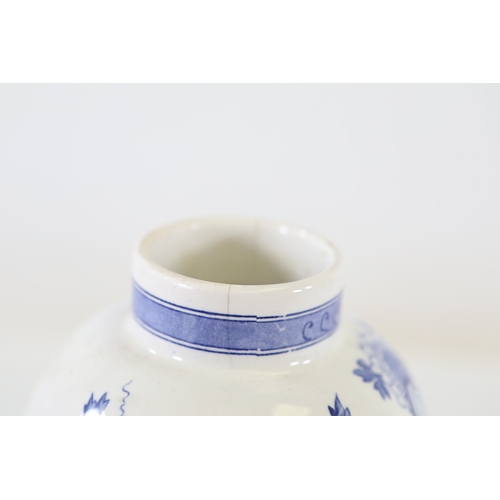 1375 - Pair of Delft Blue and White Lidded Vases with Windmill ScenesMatched pair of Delftware ceramic vase... 