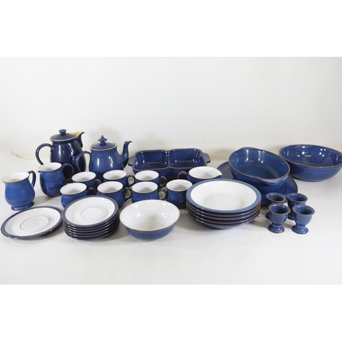 1402 - Denby cobalt blue and white stoneware tea and cookware collectionA large coordinated selection of De... 