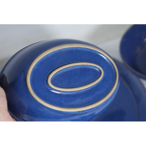 1402 - Denby cobalt blue and white stoneware tea and cookware collectionA large coordinated selection of De... 