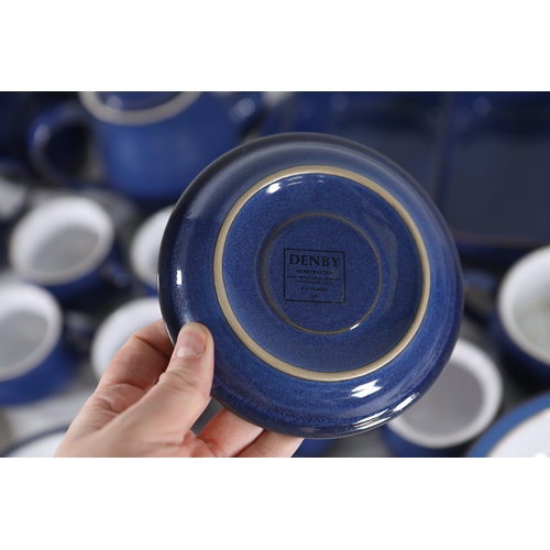 1402 - Denby cobalt blue and white stoneware tea and cookware collectionA large coordinated selection of De... 