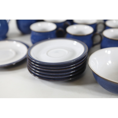 1402 - Denby cobalt blue and white stoneware tea and cookware collectionA large coordinated selection of De... 