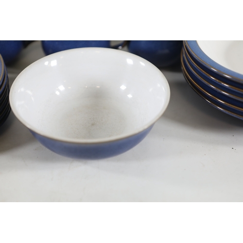 1402 - Denby cobalt blue and white stoneware tea and cookware collectionA large coordinated selection of De... 