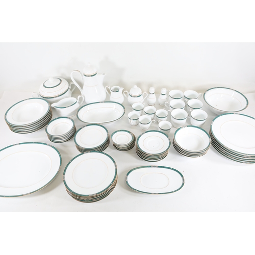 1426 - Noritake green bordered porcelain dinner service for six, 60 plus piecesFine Noritake porcelain dinn... 