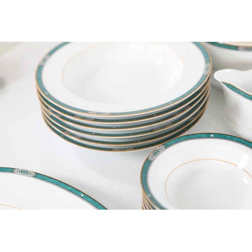1426 - Noritake green bordered porcelain dinner service for six, 60 plus piecesFine Noritake porcelain dinn... 