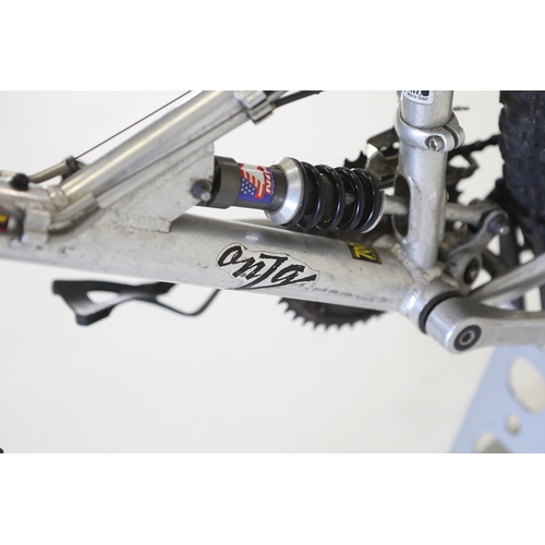GT RTS full-suspension mountain bikeA GT RTS full-suspension mountain ...