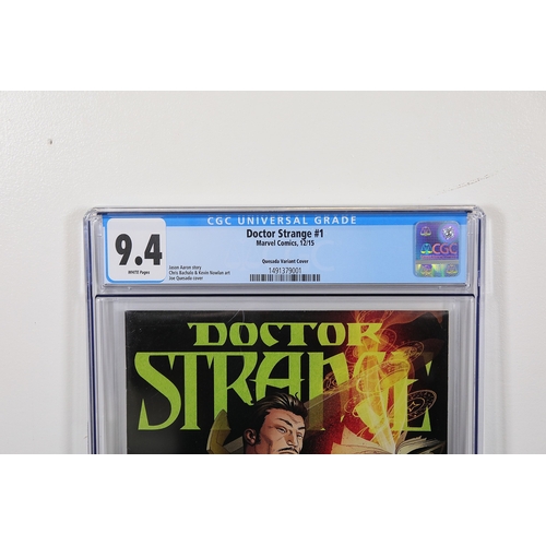 233 - Doctor Strange 1 2015 CGC 9.4 Quesada Variant with MyComicShop Storage BoxGroup comprising a slabbed... 