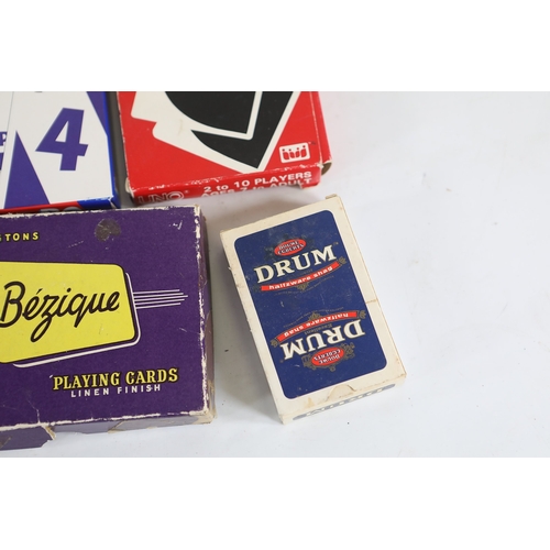 Collection of playing cards and card games including Waddingtons, De La ...