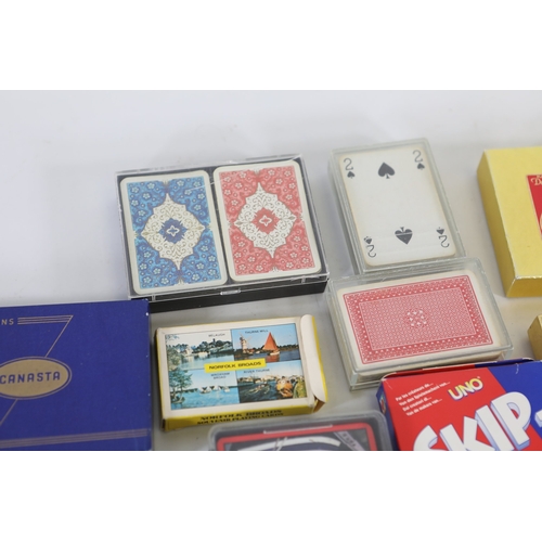Collection of playing cards and card games including Waddingtons, De La ...