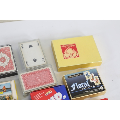 Collection of playing cards and card games including Waddingtons, De La ...