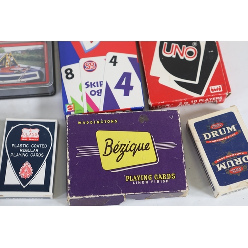 Collection of playing cards and card games including Waddingtons, De La ...