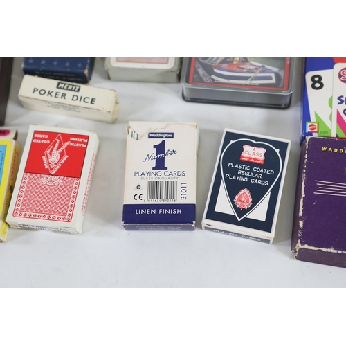 Collection of playing cards and card games including Waddingtons, De La ...