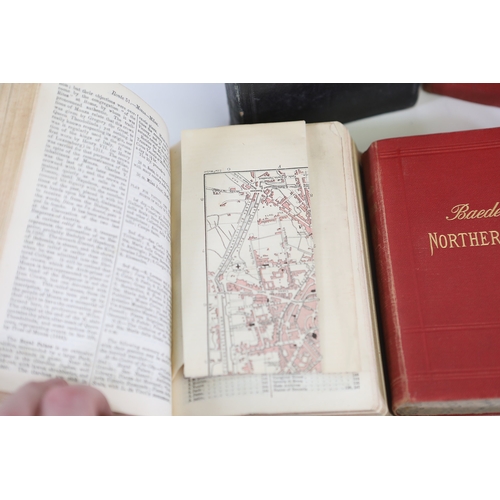 830 - **Collection of Original Baedeker Travel Guides**This is a collection of vintage Baedeker travel gui... 