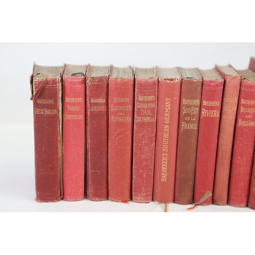 830 - **Collection of Original Baedeker Travel Guides**This is a collection of vintage Baedeker travel gui... 
