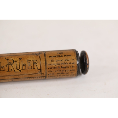 Victorian Perpetual Calendar and Postal Ruler rollerA late Victorian to ...