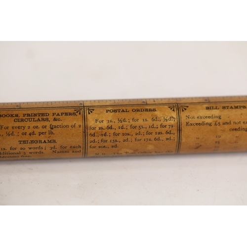 Victorian Perpetual Calendar and Postal Ruler rollerA late Victorian to ...