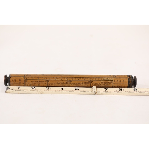 Victorian Perpetual Calendar and Postal Ruler rollerA late Victorian to ...