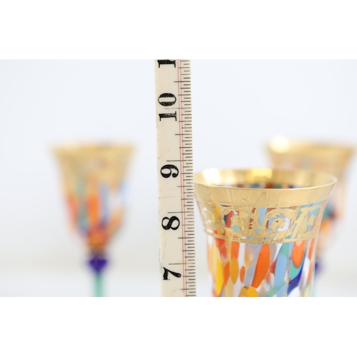 964 - Set of four Griffe Montenapoleone Milano Italian art glass stem glassesA matched set of four Italian... 