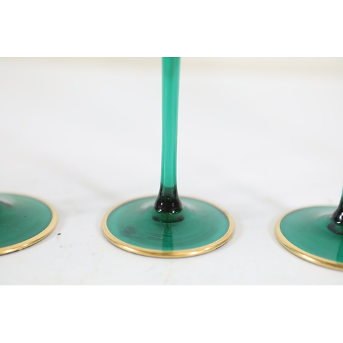 964 - Set of four Griffe Montenapoleone Milano Italian art glass stem glassesA matched set of four Italian... 
