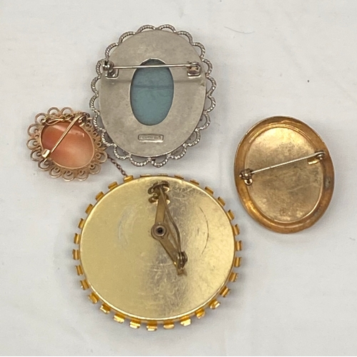 37 - Four Vintage Brooch Cameos (4)