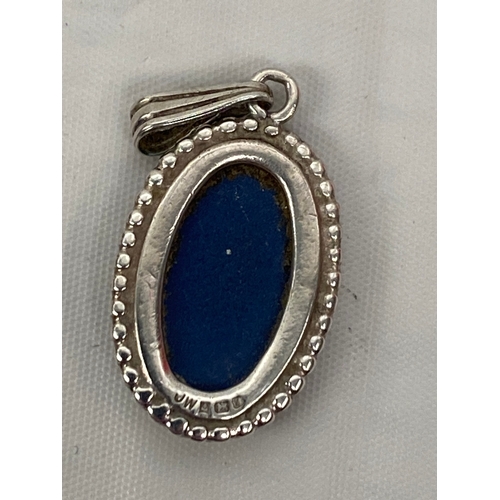 38 - Wedgwood Dark Blue Pendant with Hallmarks and Cameo Ring