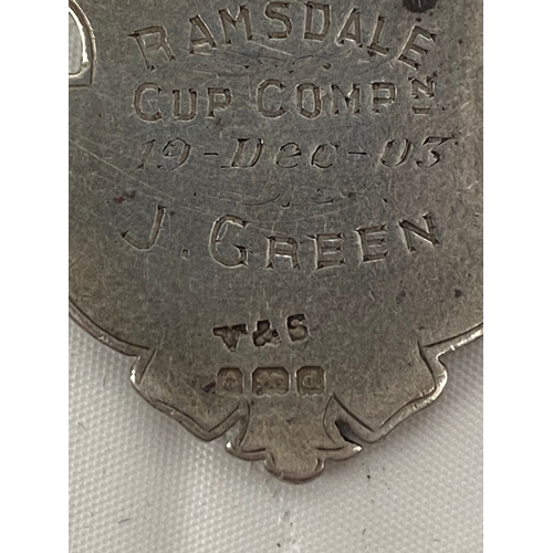 44 - Ramsdale 1903 Silver Hallmarked Medal